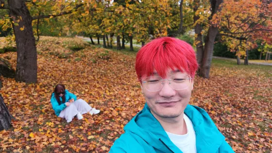 落叶合影